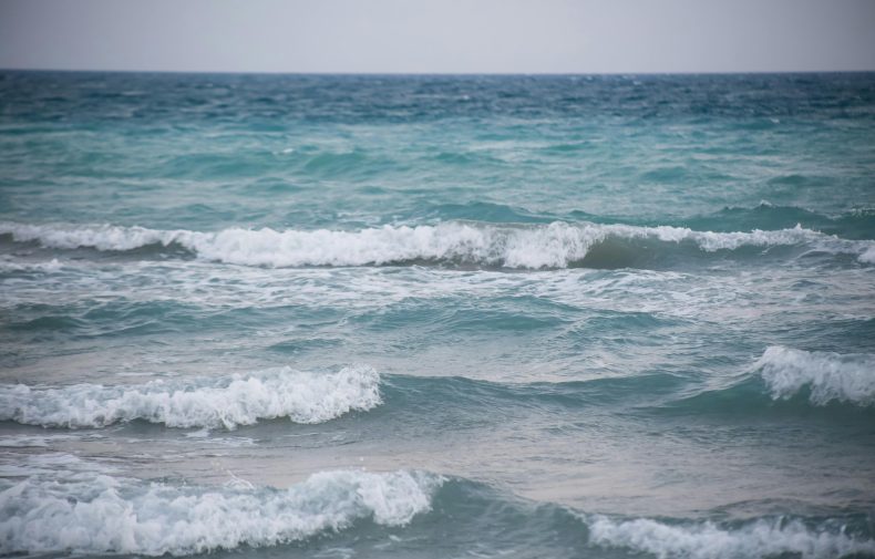 horizontal view of ocean waves